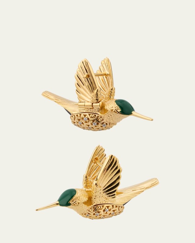 Colibri 18K Gold-Finish Sterling Silver Bird Earrings